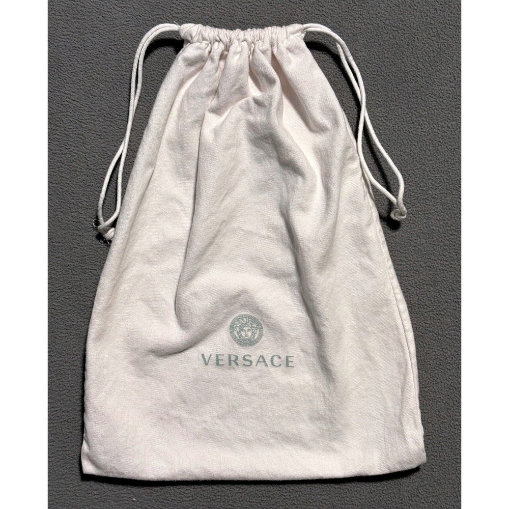 Versace Dust Bag White Medusa Logo Drawstring Cotton Shoes Purse Belt Storage